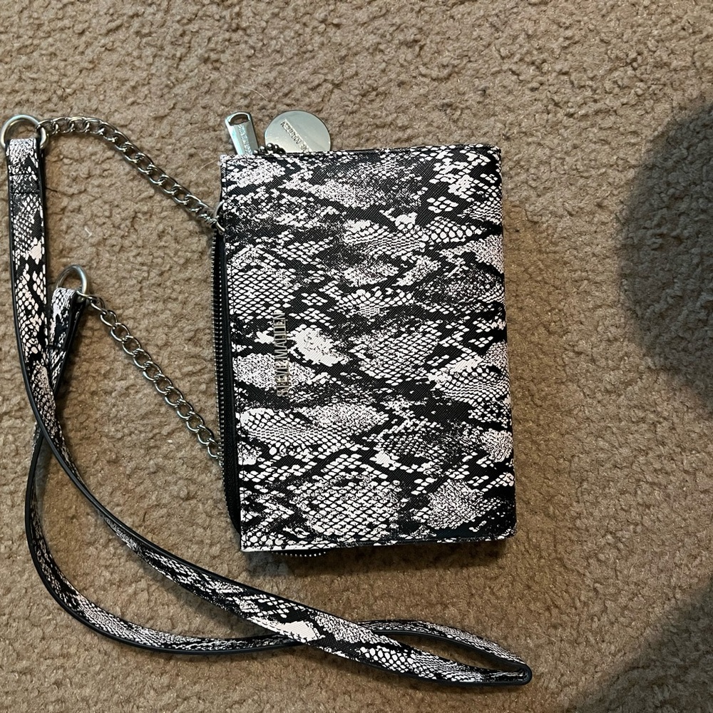 Steve Madden Black and White Snake Print Crossbody Bag
